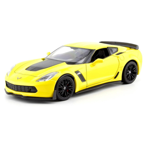 Kovový model chevrolet corvette z06 2017 žlutý 1:24