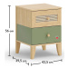 Noční stolek habitat - dub/zelená
