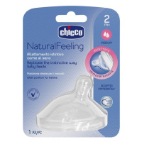 Chicco Natural Feeling Dudlík na láhev silikonový střední průtok 1 ks