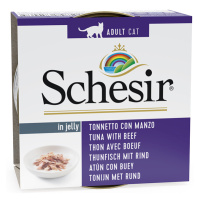 Schesir Cat Jelly Pouch, 24 x 85 g - 20 + 4 zdarma - tuňák a hovězí v želé 24 x 85 g