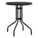 Zahradní stolek černý 80 cm ocel a sklo