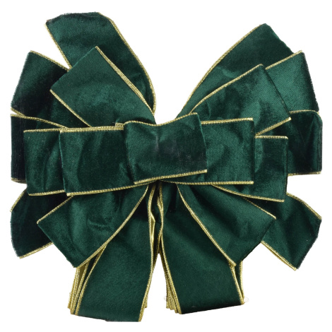 Mondex Vánoční dekorativní mašle Santa Lila 32x130 cm láhvově zelená