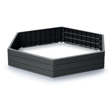 Vyvýšený záhon BASE WOODY, antracit 148 x 129 x 25 cm PRIBWH-S433 Prosperplast