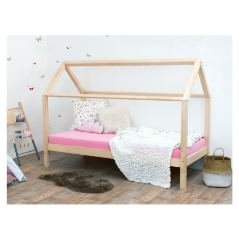 Benlemi Dětská postel domeček TERY bez bočnice Zvolte barvu: Bílá, Rozměr: 120x200 cm