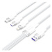 Vention USB 2.0 A Male to 3-in-1 USB-C & Lightning & Micro-B Male 6A Cable 1.5M White Aluminum A