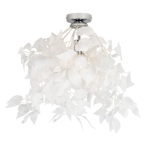 Romantické stropní svítidlo bílé s listy - Feder TRIO