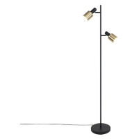 Designová stojací lampa černá se zlatým 2-světlem - Stijn
