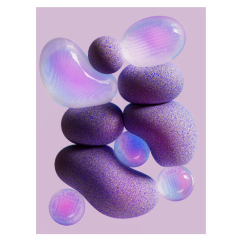 Plakát, Obraz - Flying purple and glass balloons on, Eugene Mymrin, 30 × 40 cm