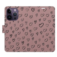 iSaprio Flip pouzdro Heart Dark 02 pro iPhone 14 Pro