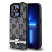 Pouzdro DKNY PU Leather Checkered Pattern and Stripe zadní kryt Apple iPhone 14 PRO MAX Black