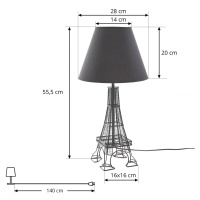 Lindby Lindby Croia stolní lampa drátěný podstavec černá