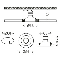 BRILONER 3ks sada vestavné svítidlo, pr. 8,6 cm, černá BRI 7110-035