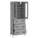 vidaXL Skříň highboard šedá sonoma 69,5 x 34 x 180 cm kompozitní dřevo