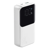 Joyroom JR-PBC06 minipowerbanka 30W 10000mAh se zabudovanými kabely USB-C a Lightning Bílá