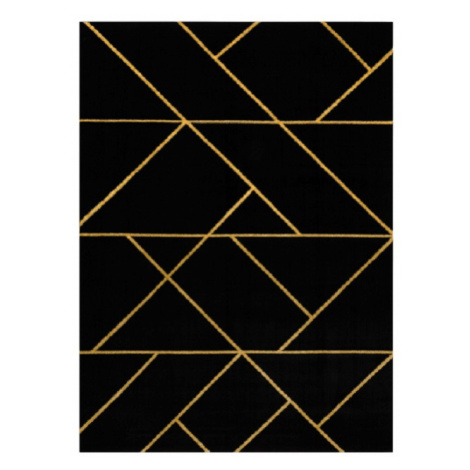 Dywany Łuszczów Kusový koberec Emerald geometric 1012 black and gold - 200x290 cm