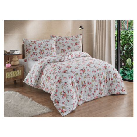 Flanelové francouzské povlečení 240x220, 70x90 Rosario red