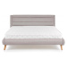 Dvoulůžková postel ELANDA –⁠ 160x200, látka, světle šedá