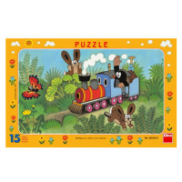 Dino Puzzle Krteček a lokomotiva 15 dílků