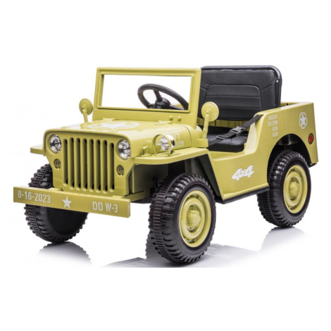 mamido Dětský elektrický vojenský Jeep Willys 4x4 béžový