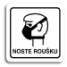 Accept Piktogram "noste roušku II" (80 × 80 mm) (bílá tabulka - černý tisk)