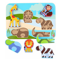 Zvířátka ze safari- dřevěné vkládací puzzle 7 dílů