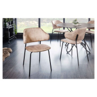 LuxD Designová jídelní židle Takuya šampaňský samet