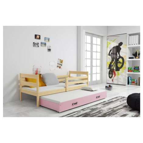 Dětská postel s výsuvnou postelí ERYK 200x90 cm Borovice Ružové BMS