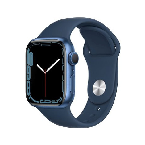 Apple Watch Series 7 41mm Modrý hliník s hlubokomořsky modrým sportovním řemínkem