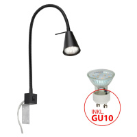 BRILONER Flexibilní nástěnné svítidlo 40,3 cm 1xGU10 5W 400lm černá BRI 2080-015