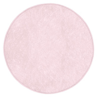 Světle růžový pratelný kulatý koberec vhodný pro robotické vysavače ø 100 cm Comfort – Mila Home