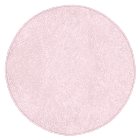 Světle růžový pratelný kulatý koberec vhodný pro robotické vysavače ø 100 cm Comfort – Mila Home