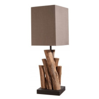 Estila Koloniální stolní lampa Pure Nature s hnědým hranatým stínítkem 45cm