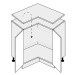 ArtExt Kuchyňská skříňka spodní rohová SILVER | D12 90 Barva korpusu: Grey