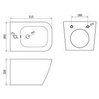 MEXEN Madox závěsný bidet, černá mat 35155170