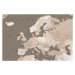 Mapa Detailed map of Europe in earth tones, Blursbyai, 40 × 26.7 cm