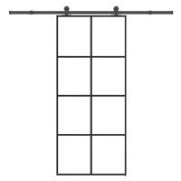 vidaXL Posuvné dveře s kováním 90x205 cm ESG sklo a hliník