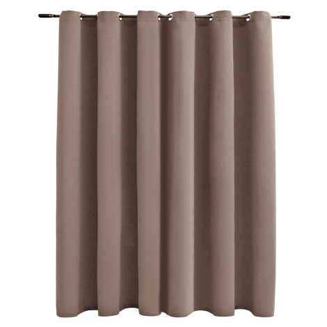 vidaXL Zatemňovací závěs s kovovými kroužky taupe 290 x 245 cm