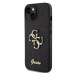 Guess hard kryt na iPhone 15 6.1" Black Glitter Script Big 4G