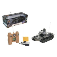 Tank RC plast 33cm T-34/85 na baterie + dobíjecí pack 27MHz se zvukem a světlem