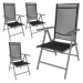 tectake 401632 4 zahradní židle hliníkové - stříbrná - stříbrná