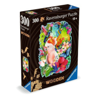 Dřevěné puzzle Barevní papoušci 300 dílků