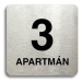 Accept Piktogram "3 apartmán" (80 × 80 mm) (stříbrná tabulka - černý tisk bez rámečku)