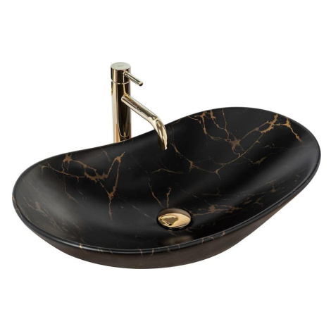 Umyvadlo na desku Royal Black Marble Matt BAUMAX