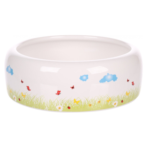 FLAMINGO miska pro hlodavce KIKI CERAMIC ROUND bílá L 16x16x5,5cm 700ml