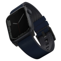 UNIQ Straden voděodolný kožený řemínek Apple Watch 49/46/45/44/42mm modrý