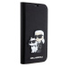 Karl Lagerfeld PU Saffiano Karl and Choupette NFT flipové pouzdro pro iPhone 13 černé