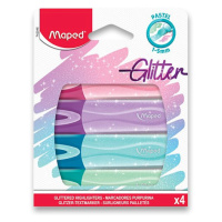 Zvýrazňovač MAPED Fluo Peps Classic Glitter - sada 4 barev