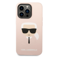 Kryt pro iPhone 14 Pro Karl Lagerfeld Silicone Karl Head - růžový