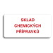 Accept Piktogram "SKLAD CHEMICKÝCH PŘÍPRAVKŮ" (160 × 80 mm) (bílá tabulka - barevný tisk bez rám