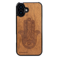 Dřevěné Pouzdro Bewood pro iPhone 16 Plus Hamsa Imbuia